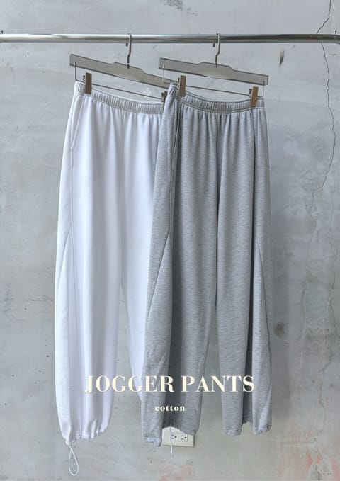 棉質混紡鬆緊Jogger Pants