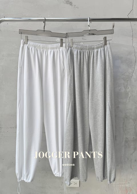 棉質混紡鬆緊Jogger Pants