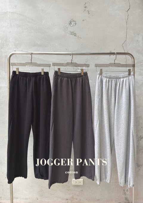 棉質混紡鬆緊Jogger Pants