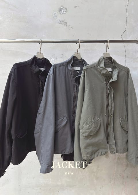 立領水洗軍裝外套