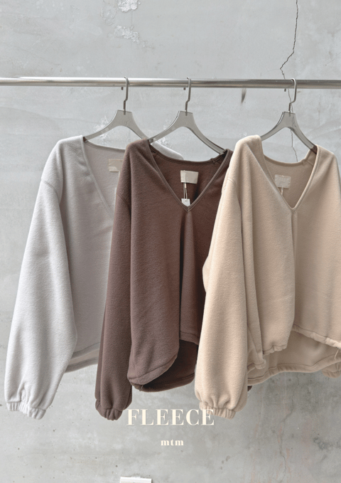 Fleece V領抽繩衛衣