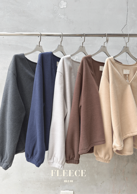 Fleece V領抽繩衛衣