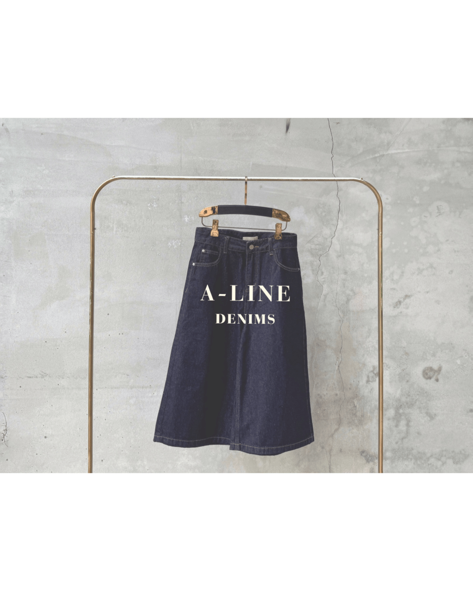 A-line牛仔七分褲