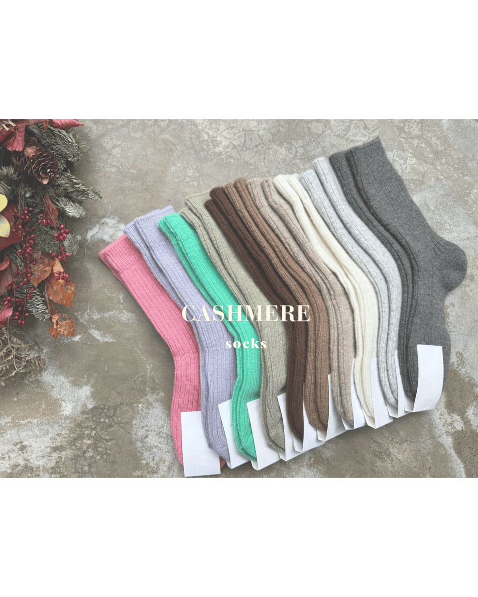 cashmere 羊毛中筒襪