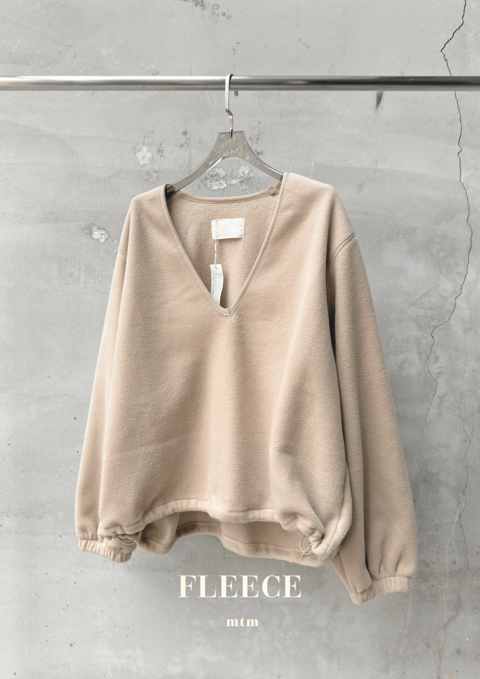 Fleece V領抽繩衛衣